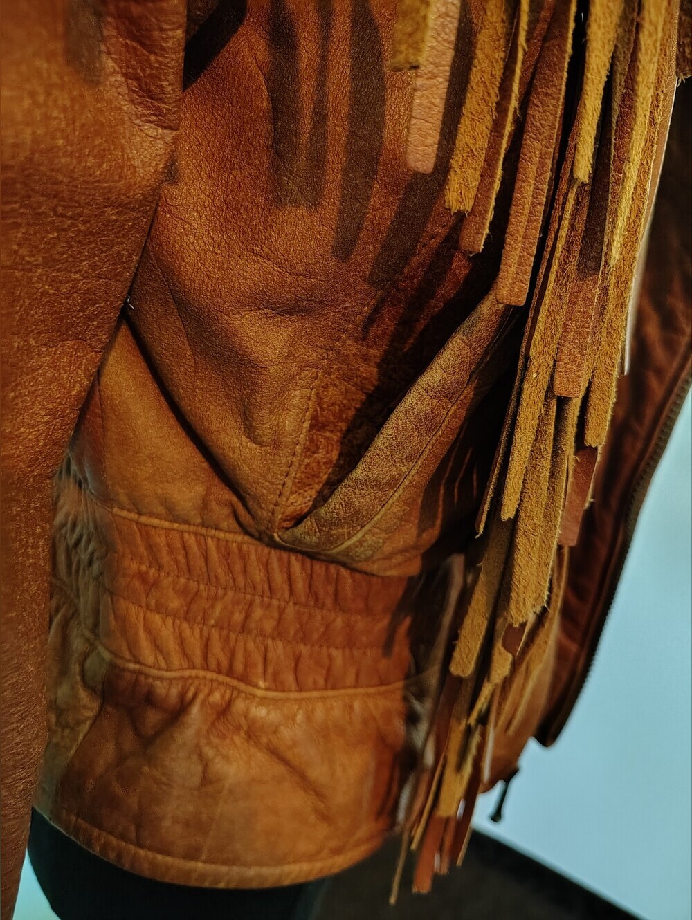 Wilsons Leather Fringe Tassel Jacket Burnt Orange Women 80s Vintage Retro Medium - Picture 14 of 16